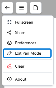 Exit Pen Mode menu item